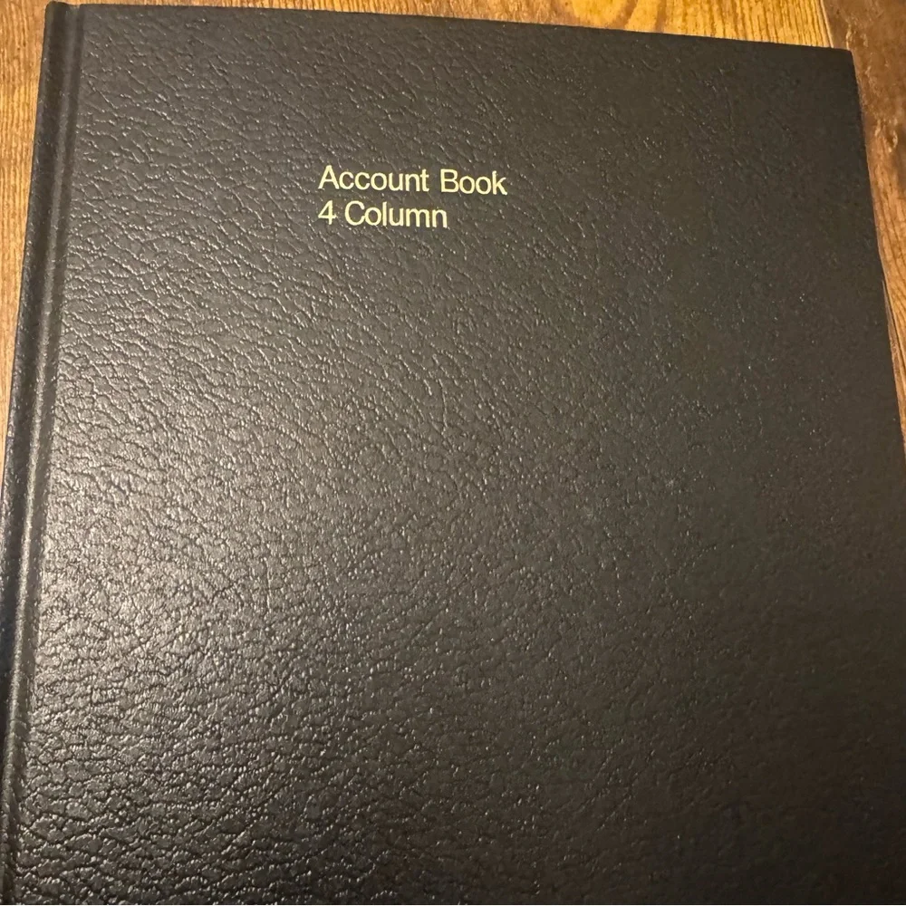 Wilson Jones 4 Column‎ Account Book S293 Ledger Black Hardcover 80 Pages